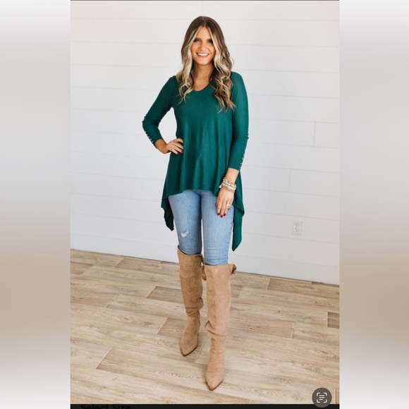 Mixed Knit Hi-Lo Trapeze Tunic Sweater NWOT - Picture 2 of 5